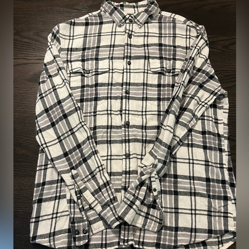 White and Black Sonoma Flannel Shirt.